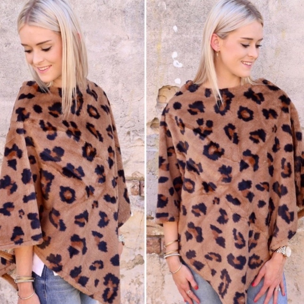 COPY - SO CHIC & SOFT LEOPARD PONCHO-ADDED PAIRING IDEAS!